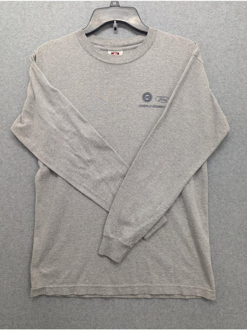 Ford Louisville Assembly Plant Shirt Mens Medium Gray Long Sleeve Bayside Logo